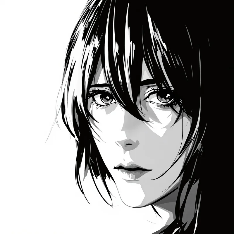 manga style PFP image with minimal background for online avatar styling