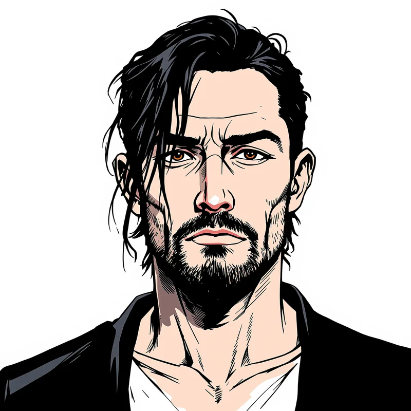 manga profile picture with bold ink lines for online avatar styling