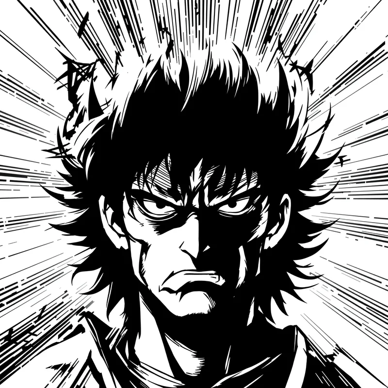 Manga avatar portrait with clean silhouette