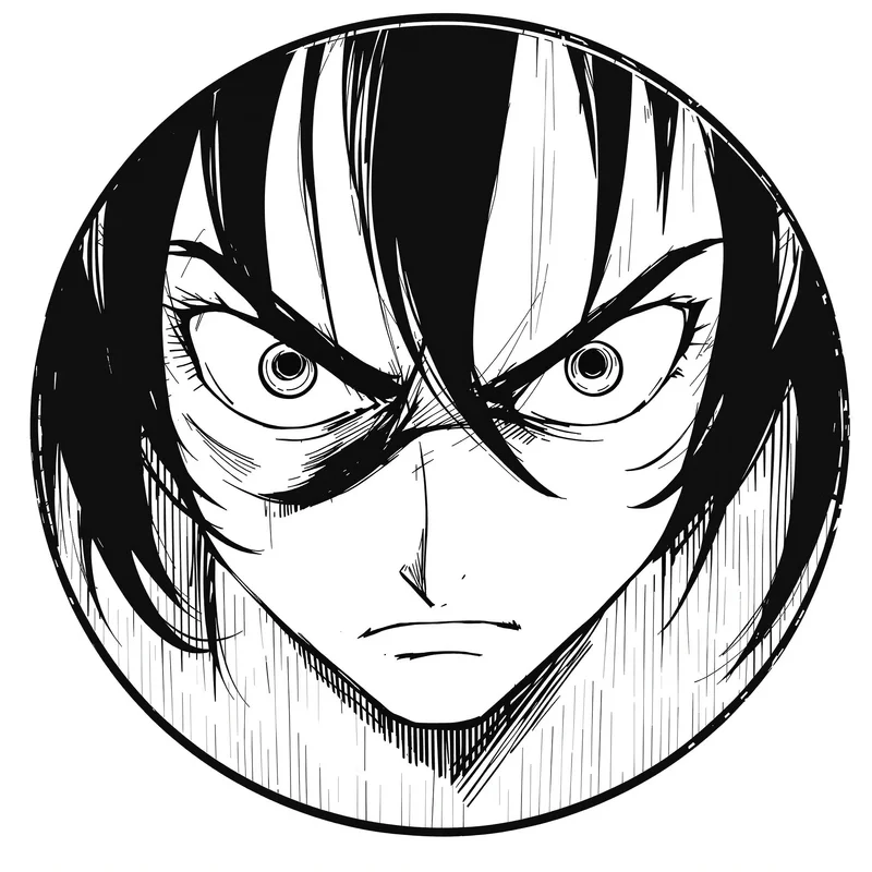 Manga avatar portrait with clean silhouette