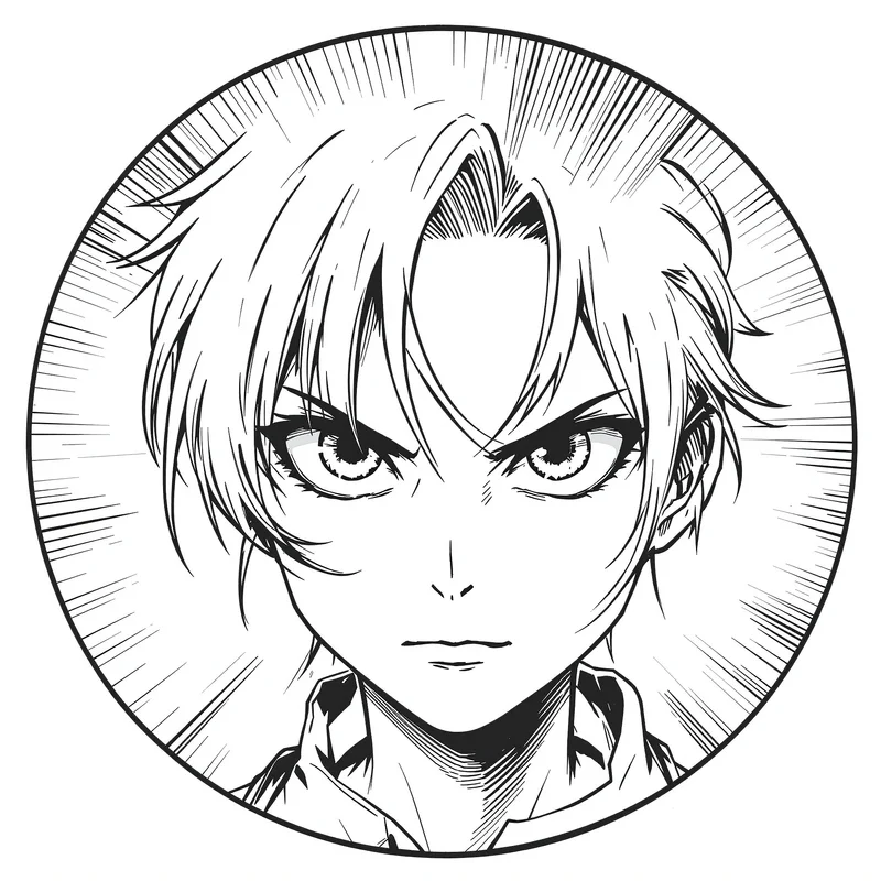 Manga avatar portrait with clean silhouette