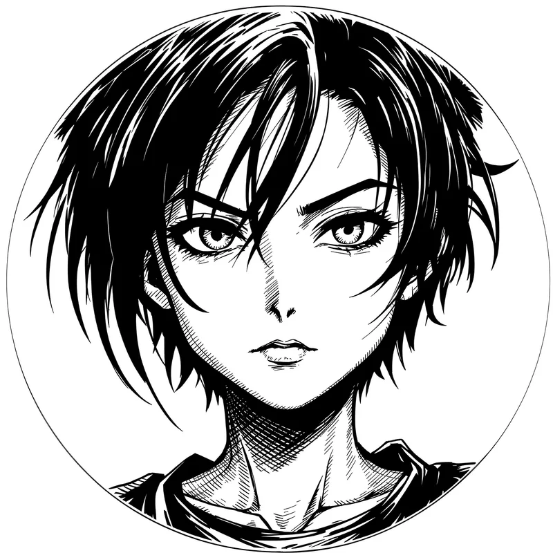 Manga profile image with intense expression