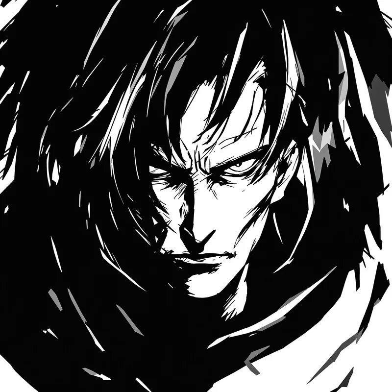 Manga profile image with intense expression