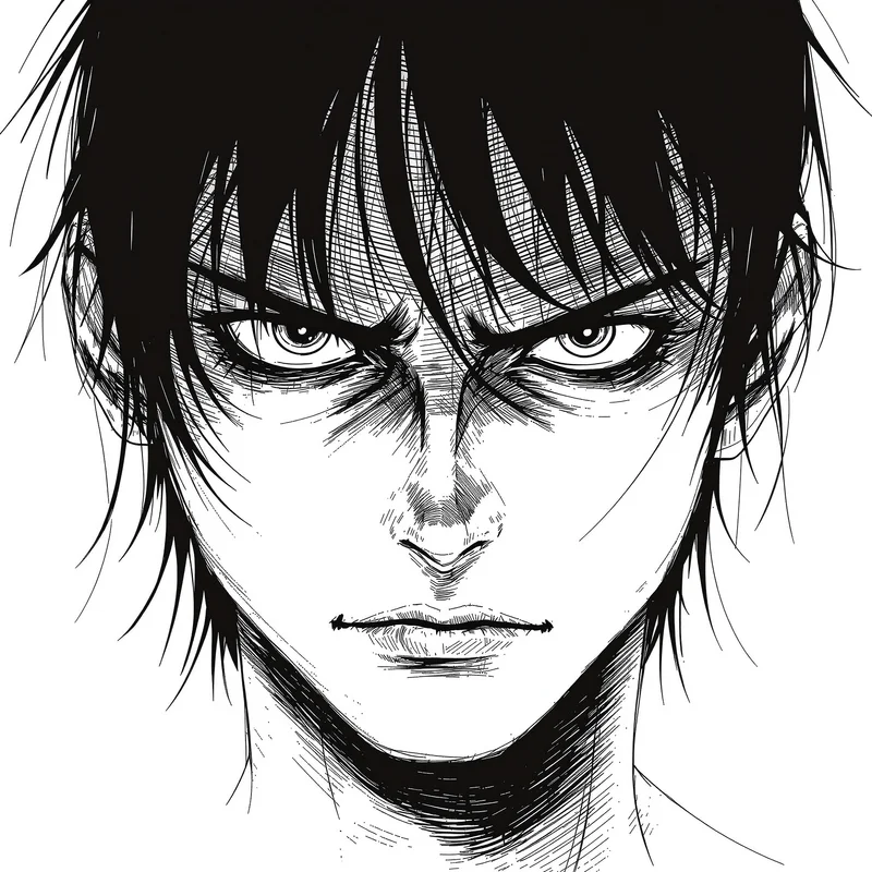 Manga profile image with intense expression
