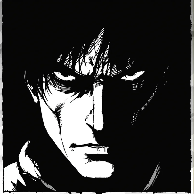 Ink style PFP with shadow and sharp linework