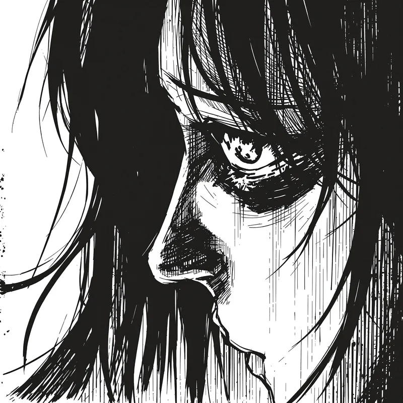 Manga PFP with strong ink lines and face clarity