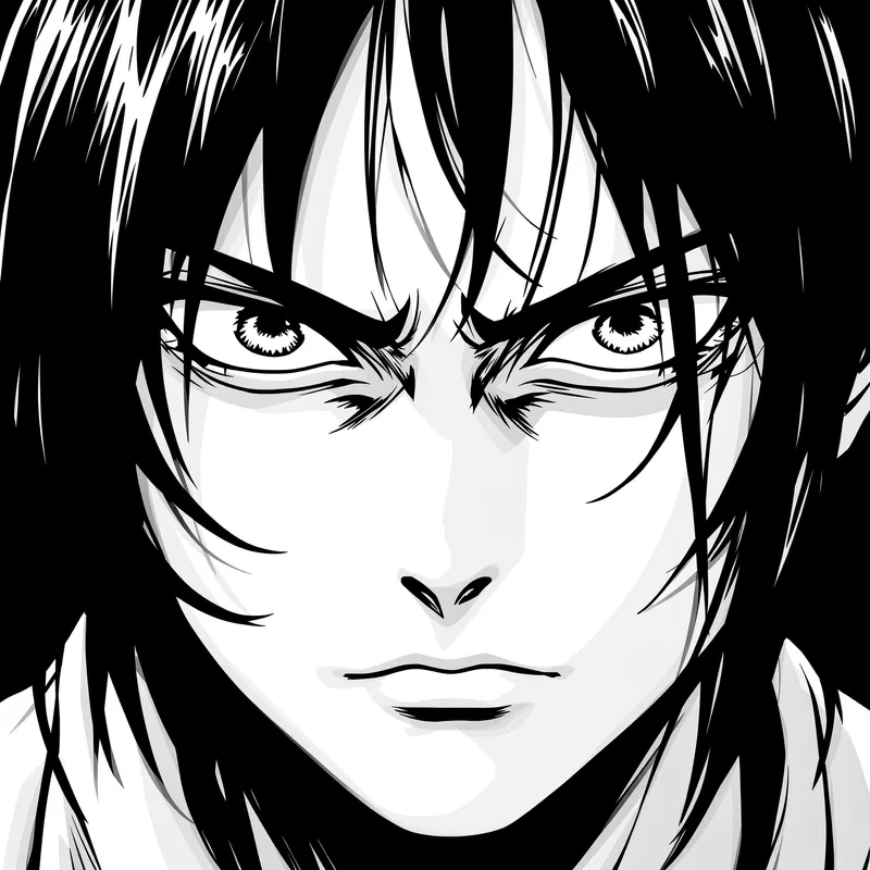 Manga PFP with strong ink lines and face clarity