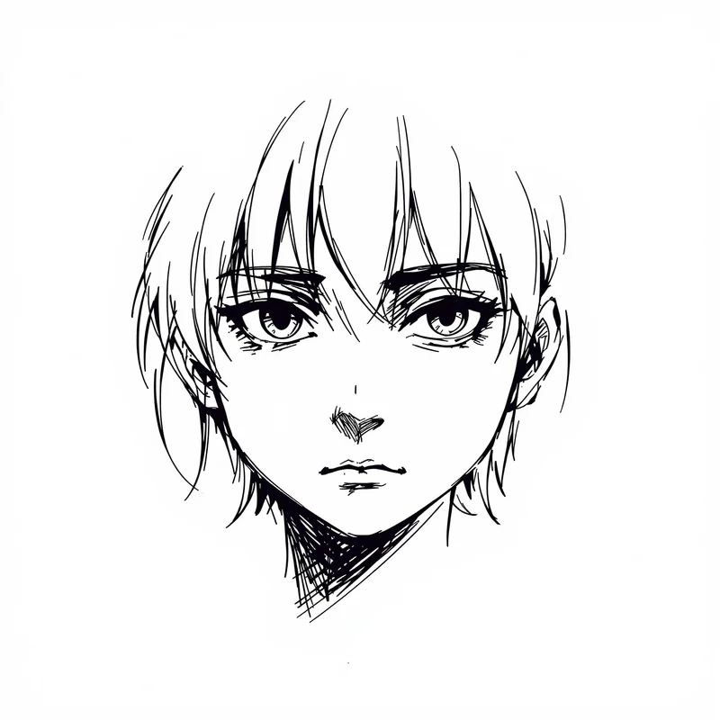Manga PFP with strong ink lines and face clarity
