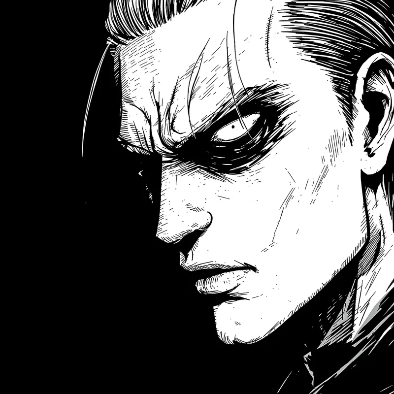 Manga profile image with intense expression