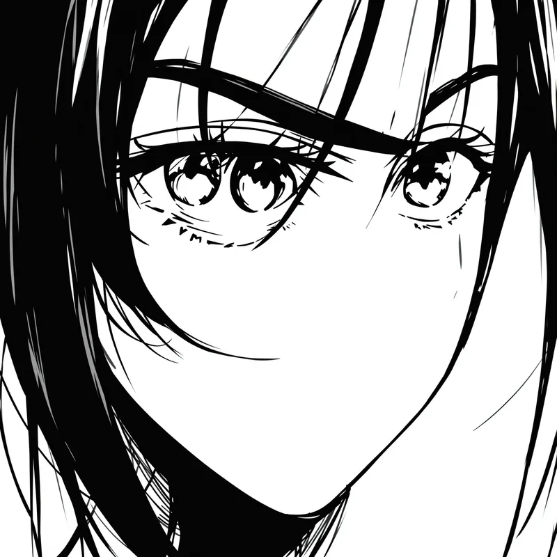 Manga profile image with intense expression