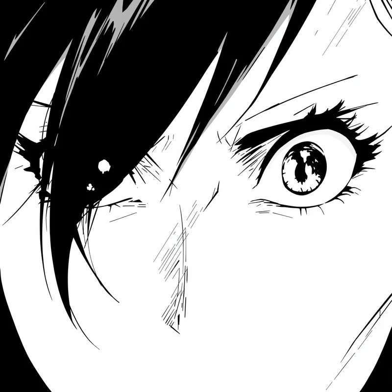 Manga profile image with intense expression