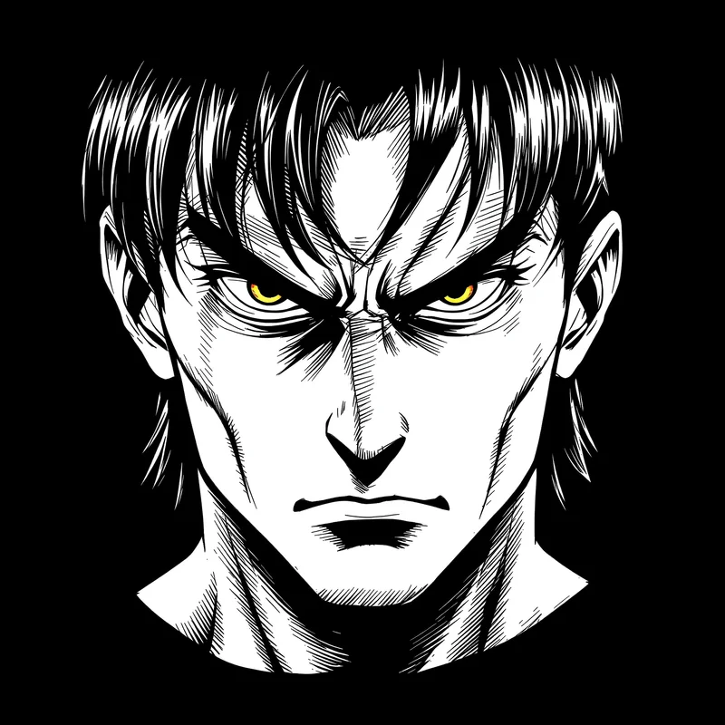 Manga PFP with strong ink lines and face clarity