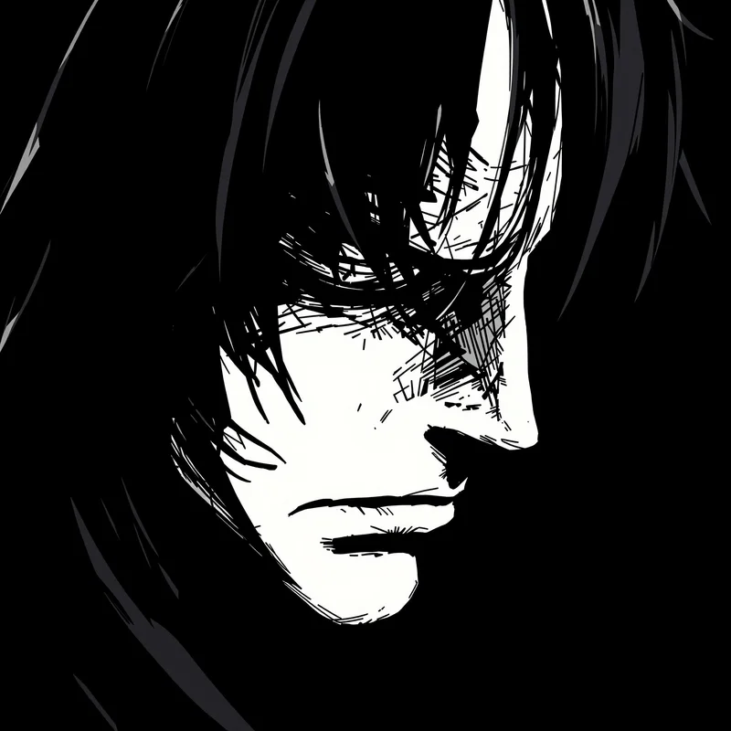 Manga PFP with strong ink lines and face clarity