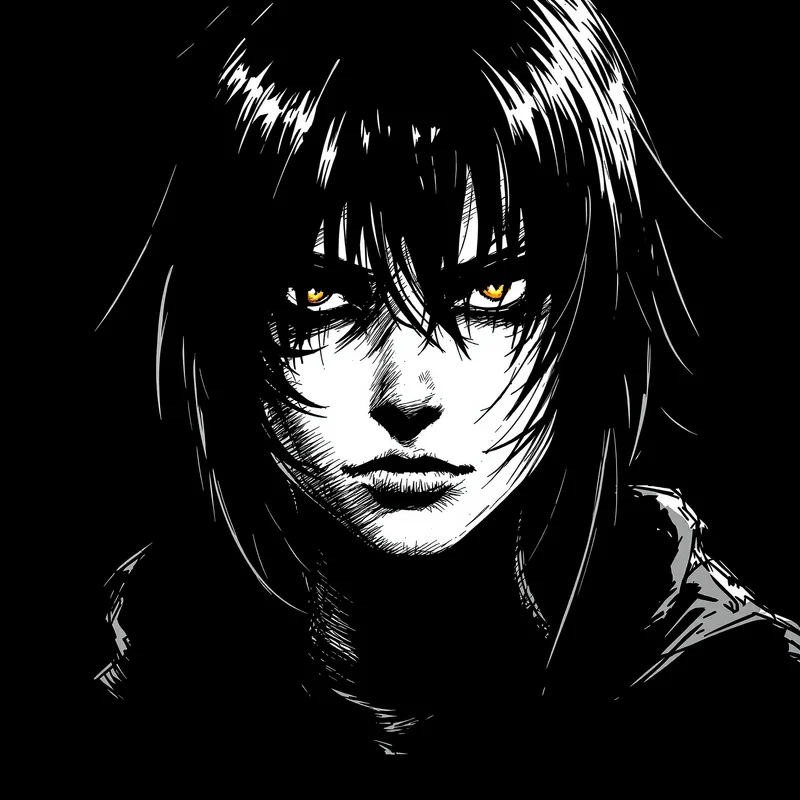 Manga PFP with strong ink lines and face clarity