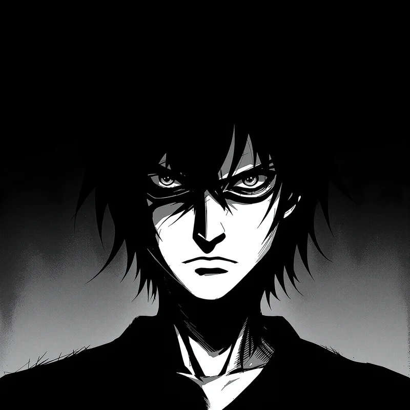 Manga avatar portrait with clean silhouette