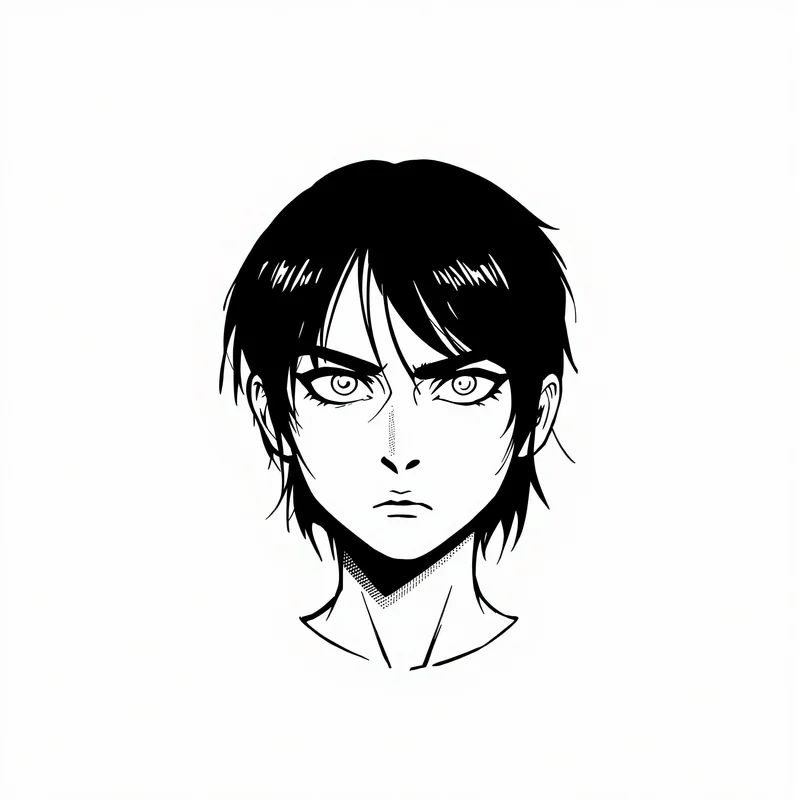 high contrast manga PFP with halftone shading for profile picture use