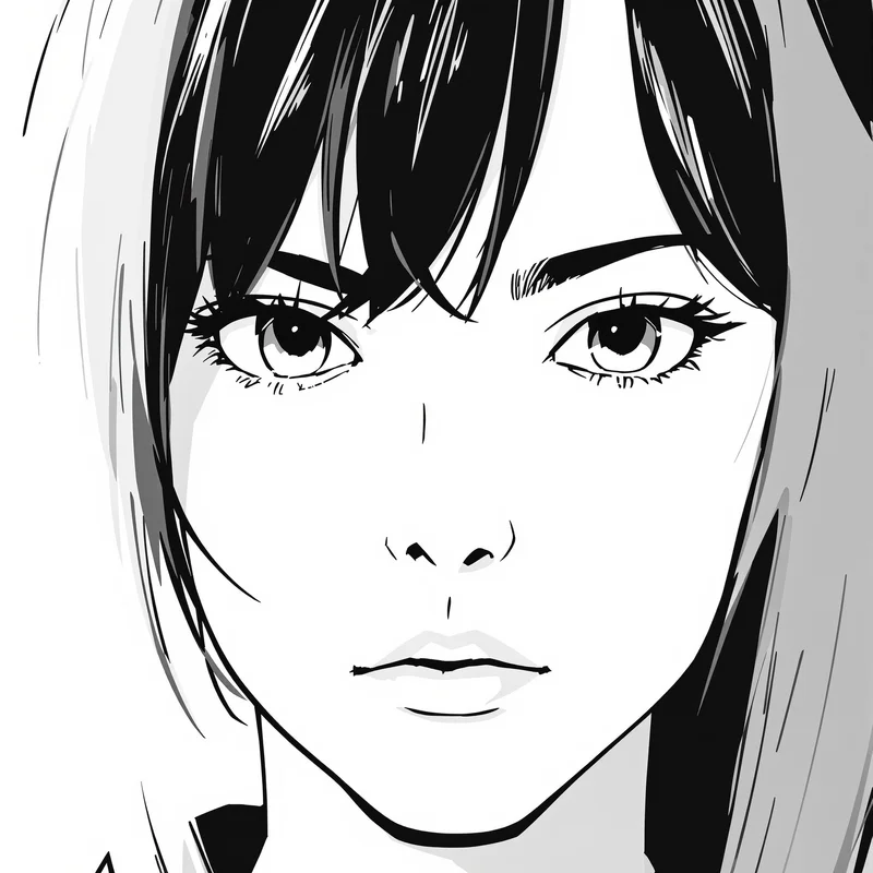 high contrast manga PFP with dark shadow contrast for aesthetic profile icon
