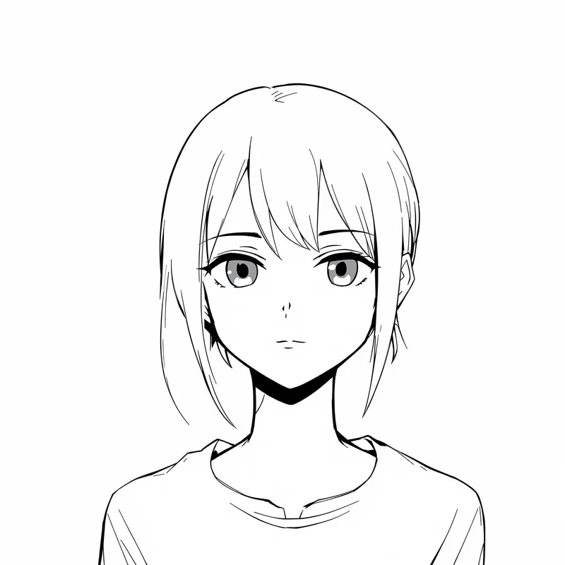 manga profile picture with clean white background for clean avatar use