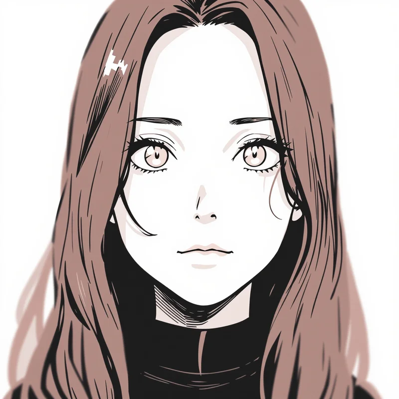 monochrome anime portrait with dark shadow contrast for profile picture use