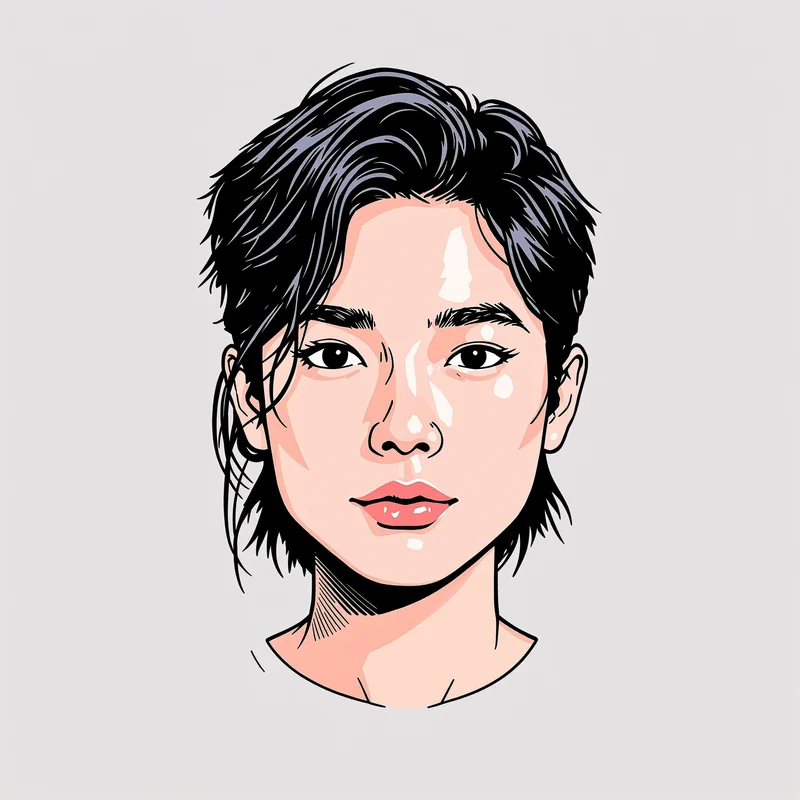 lineart anime avatar with minimal background for avatar display