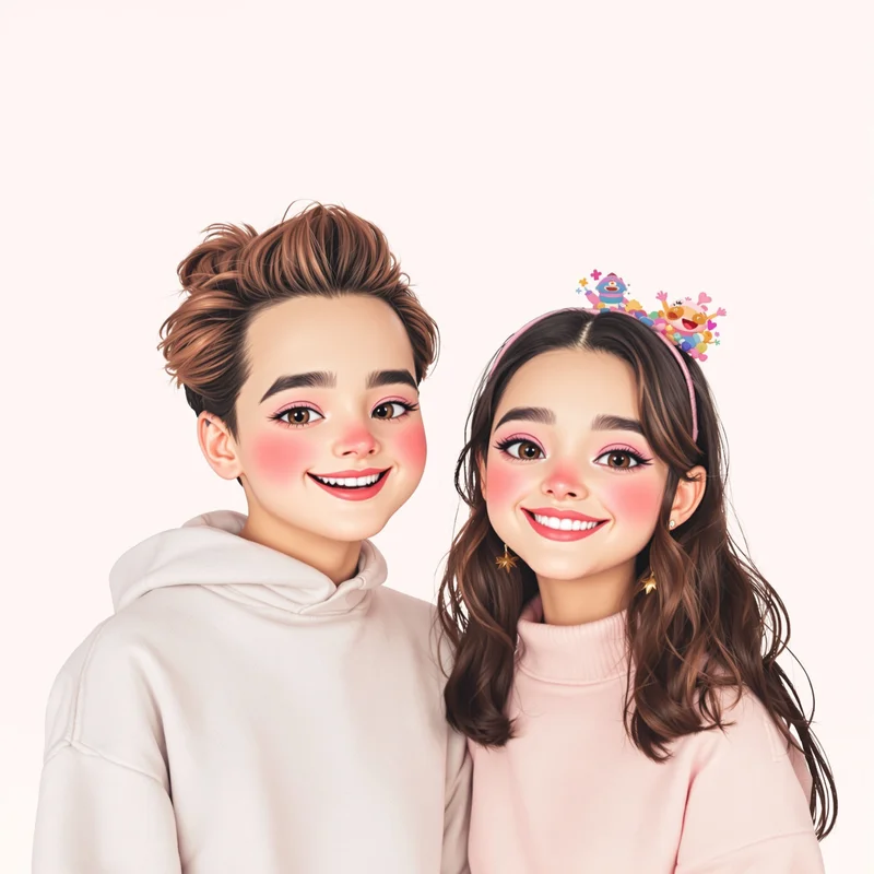 matching PFP duo with synced pose for social media avatars