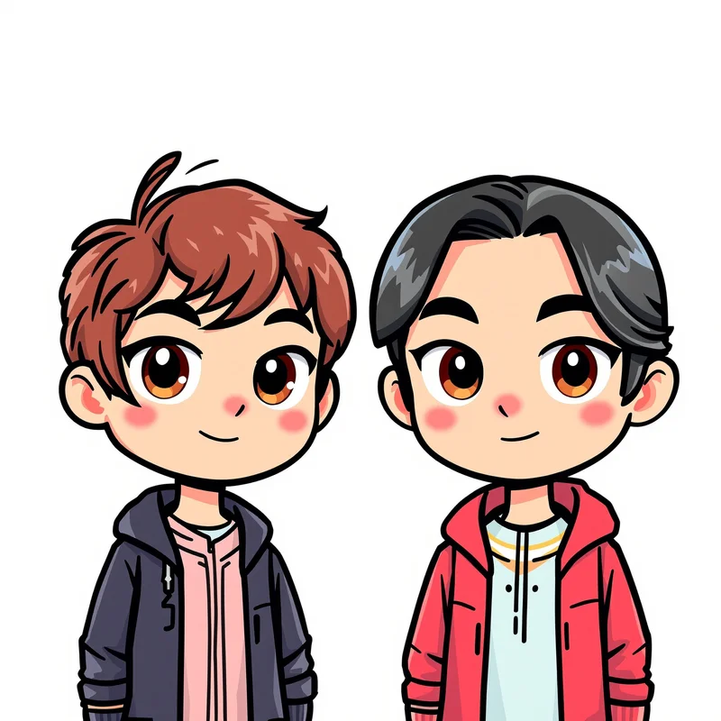 couple avatar set with shared aesthetic for profile picture use