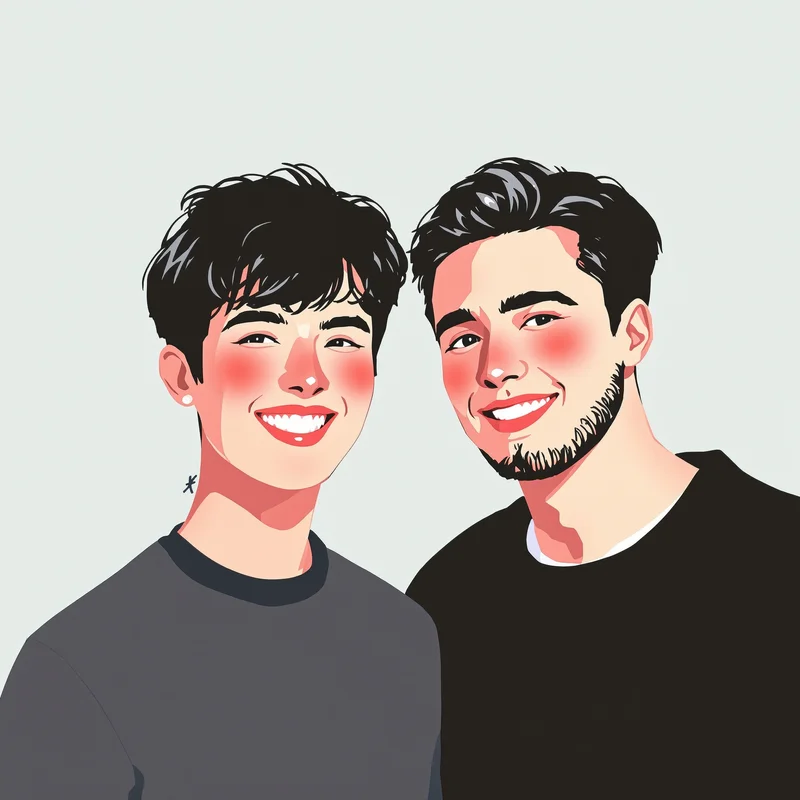 couple avatar set with mirrored design for avatar display