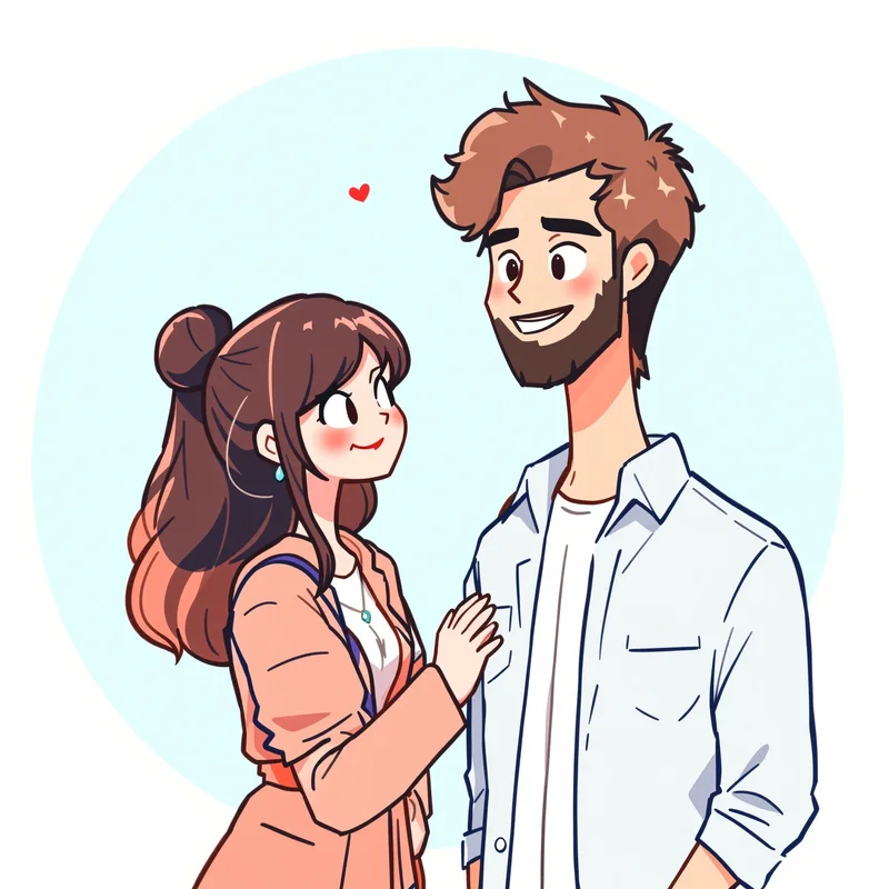 couple avatar set with matching theme for digital identity