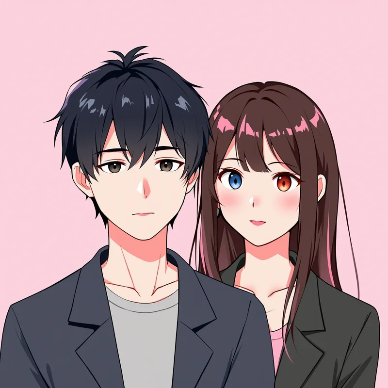 duo avatar image with shared aesthetic for profile picture use