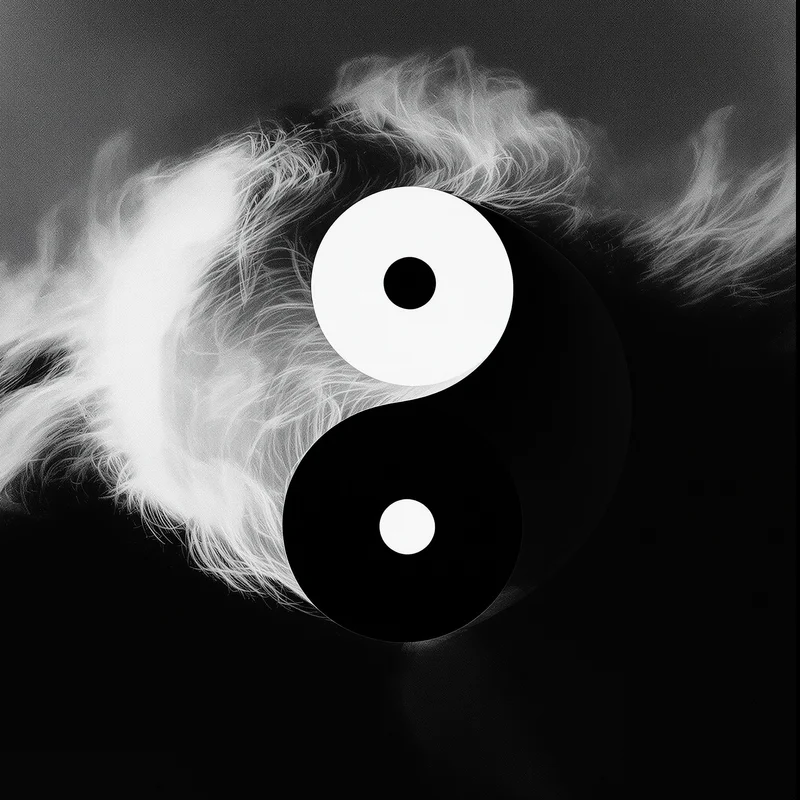 Yin yang matching PFP duo with black white balance