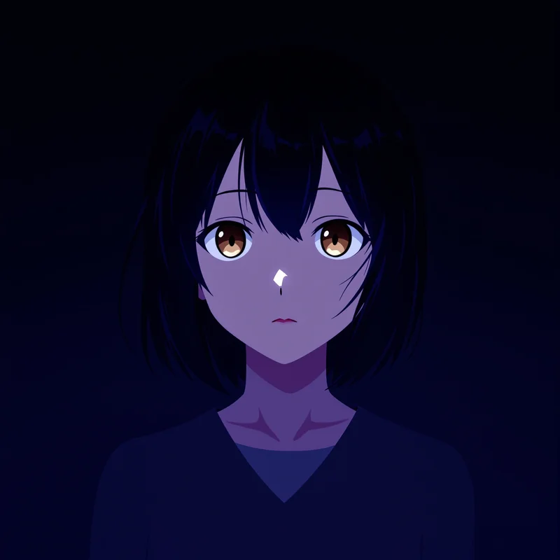 shadow Megumi portrait with neutral background for messaging profile icon