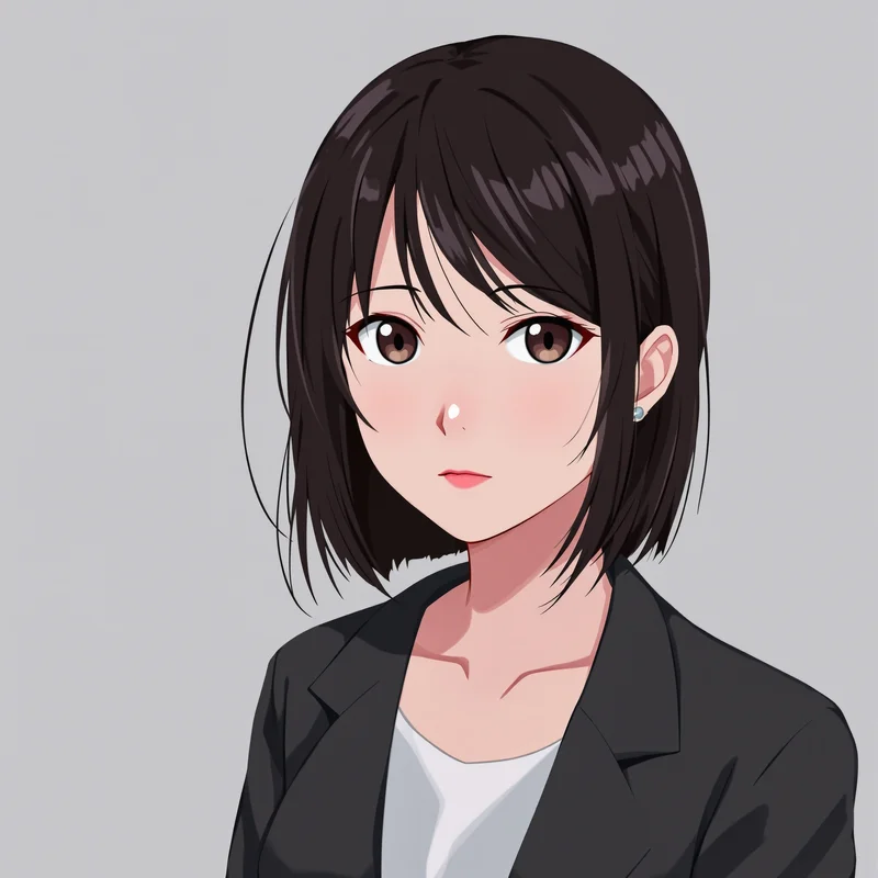 calm Megumi anime portrait with neutral background for avatar display