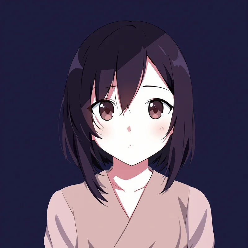 shadow Megumi portrait with neutral background for minimal avatar use