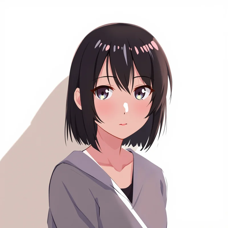shadow Megumi portrait with calm tone palette for aesthetic profile icon