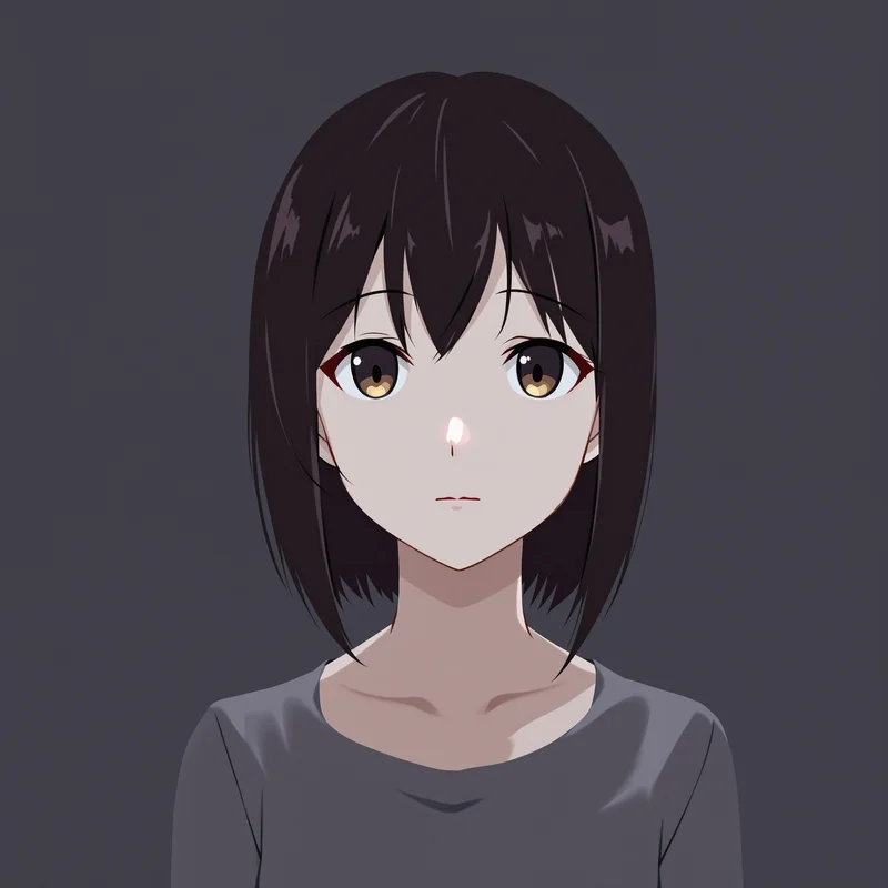 calm Megumi anime portrait with calm tone palette for digital profile identity