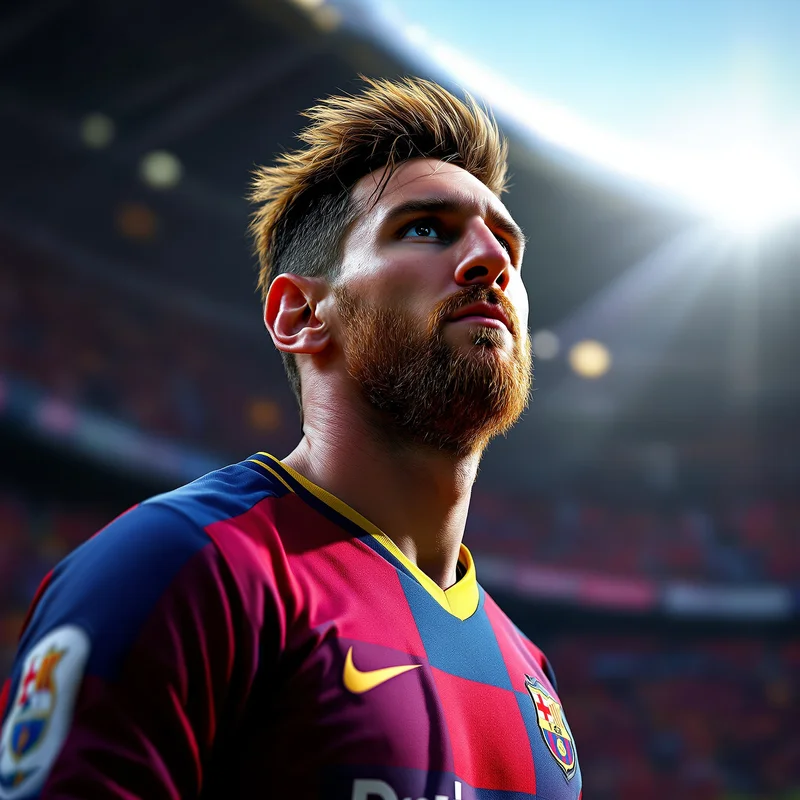 Messi avatar profile image with champion focus