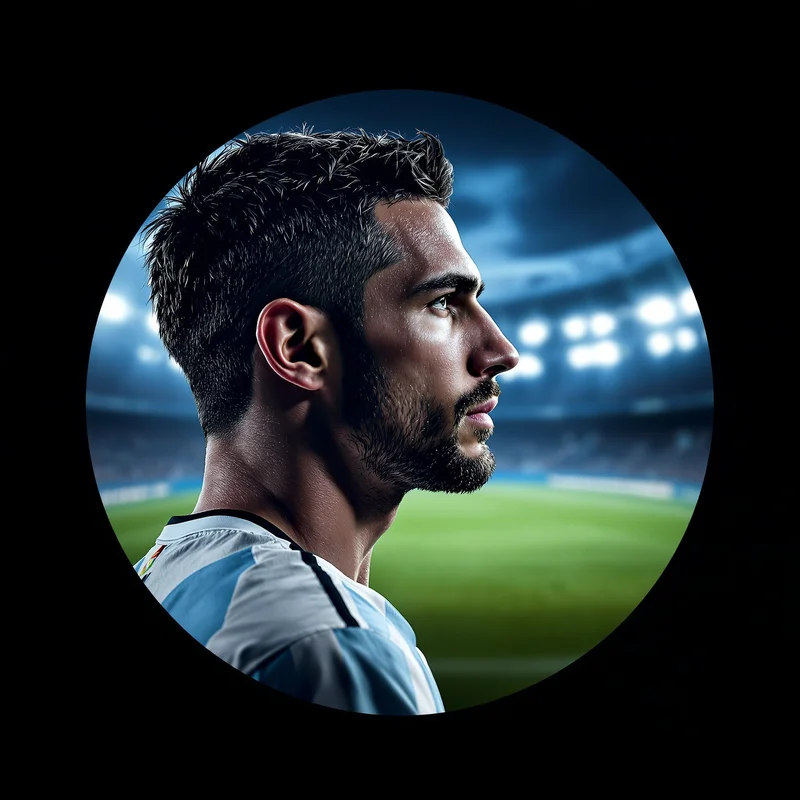 Messi avatar profile image with champion focus