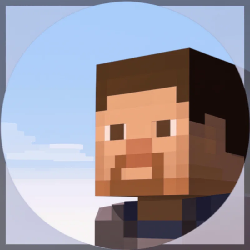 Minecraft avatar profile image with pixel clarity and strong player identity signal