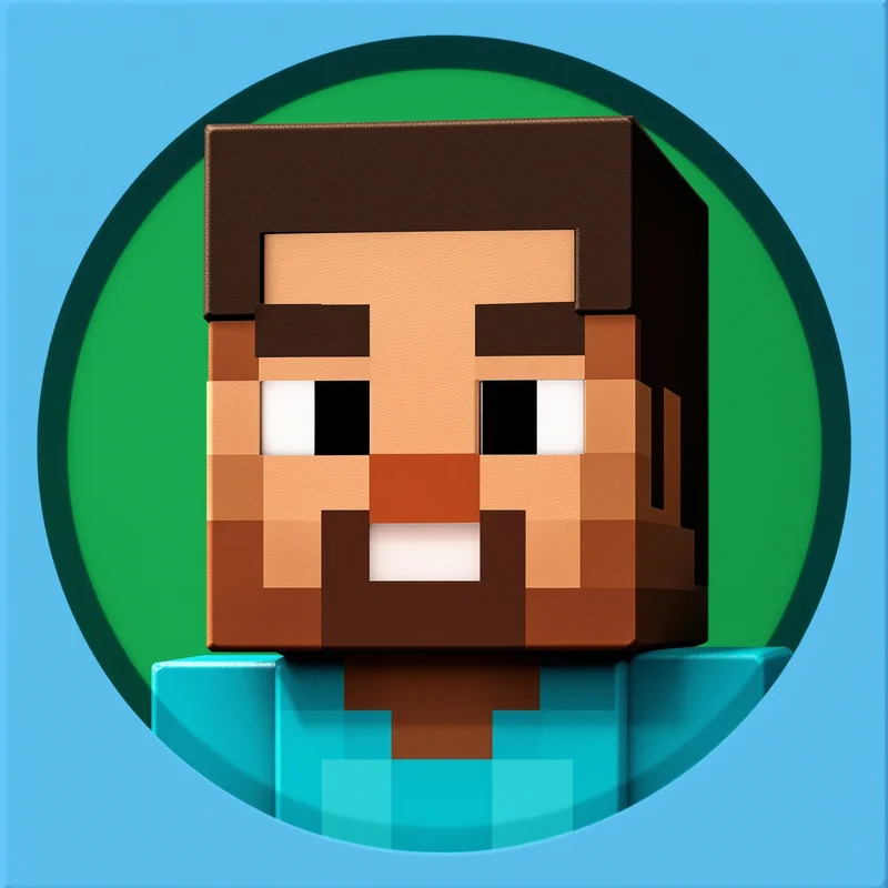 Minecraft avatar profile image with pixel clarity and strong player identity signal