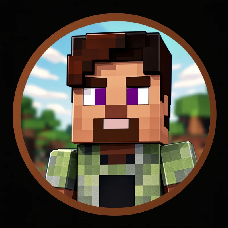 Minecraft avatar profile image with pixel clarity and strong player identity signal