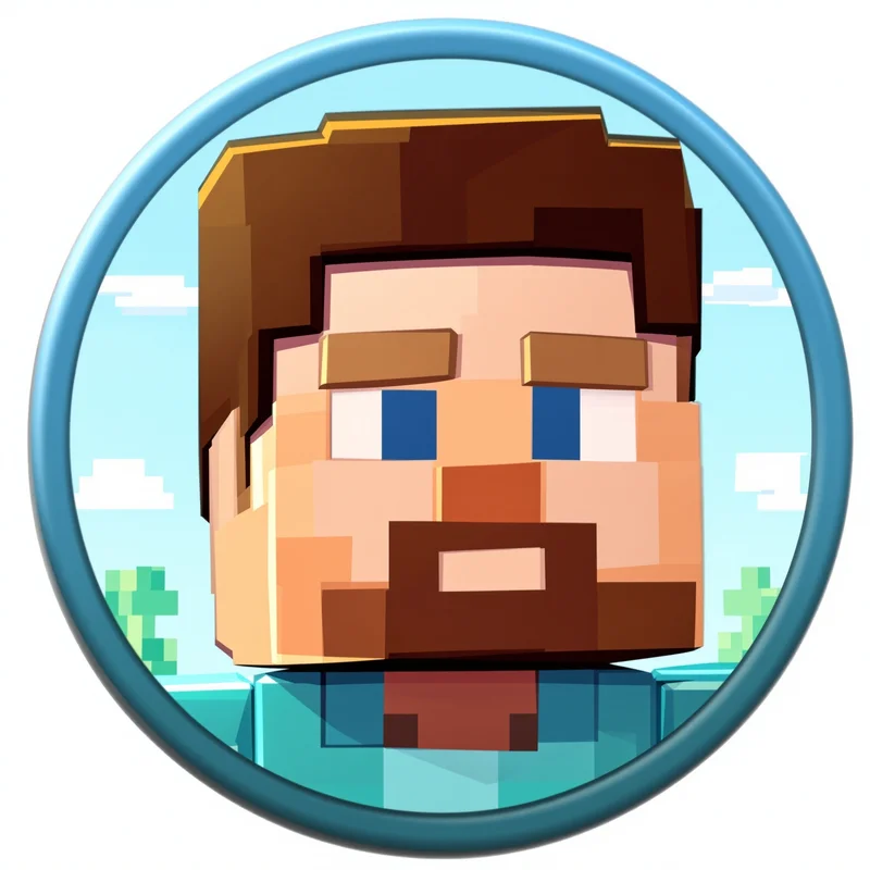 Minecraft digital identity icon with clean pixel structure and profile-circle clarity