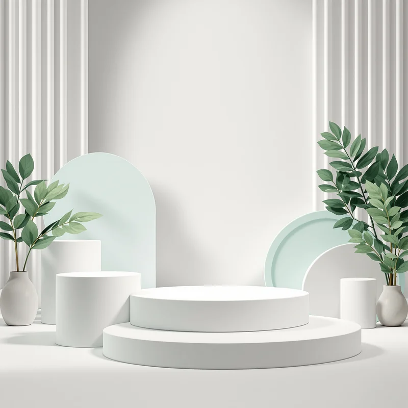 Geometric Podium Mint Background