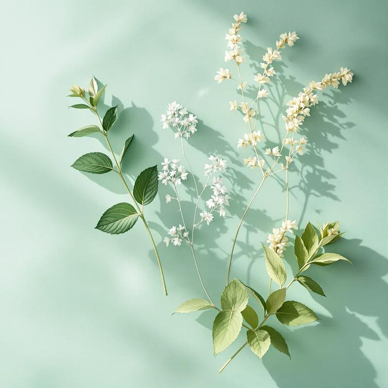 Pressed Botanical Vellum Mint Background