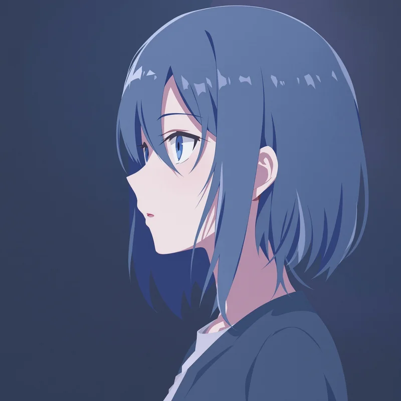 anime avatar portrait with cool palette and close identity framing