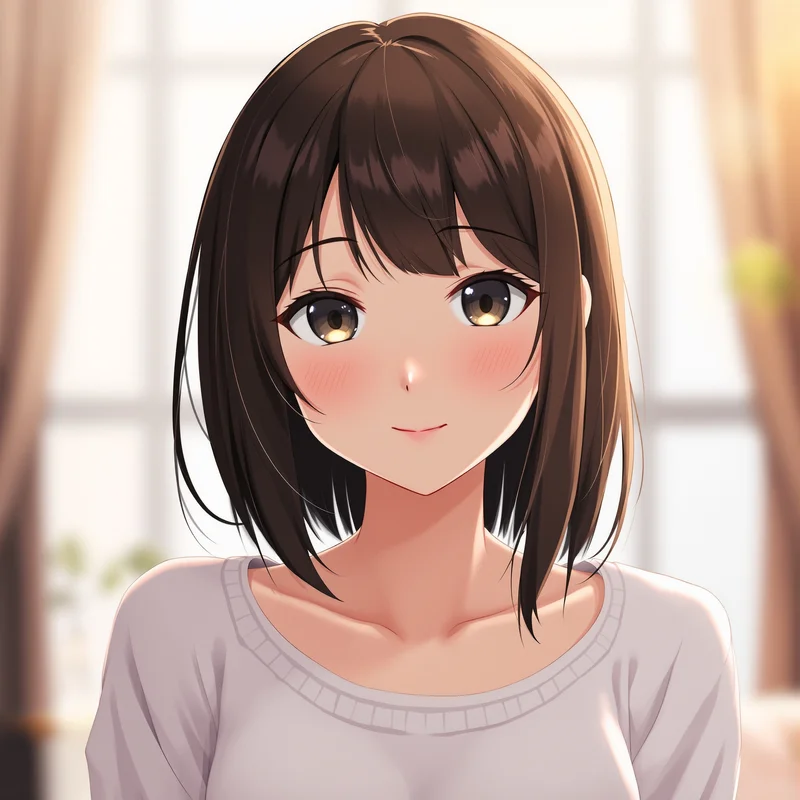 anime girl PFP with indoor glow and bright eye emphasis