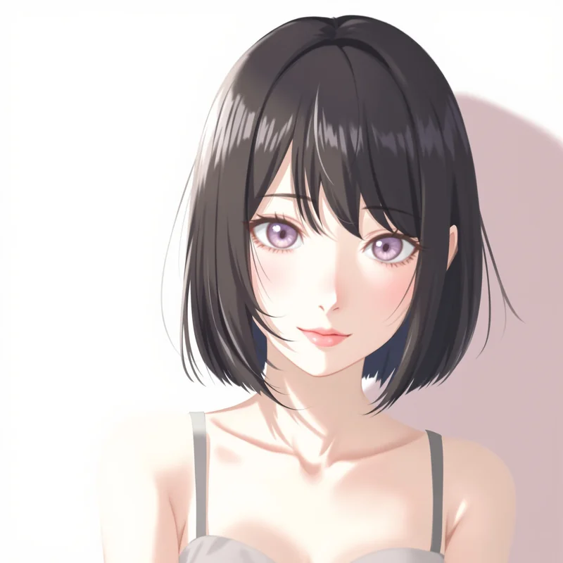 anime girl PFP with low contrast beauty and readable shape structure