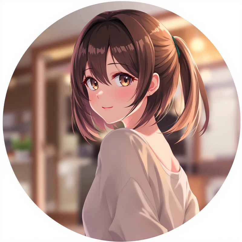 anime girl PFP with over-shoulder pose and readable face alignment