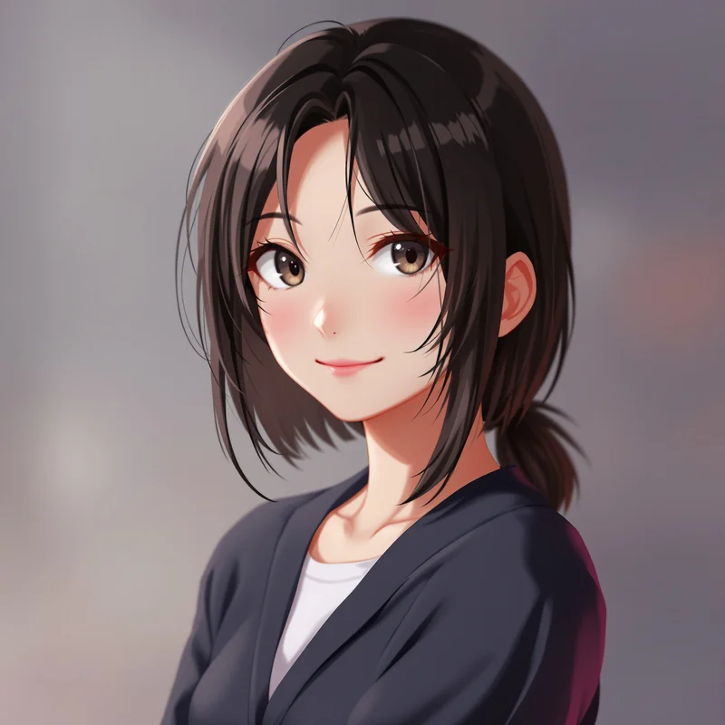 anime girl profile image with sharp smile and small-size clarity