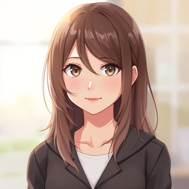 anime girl avatar with side glance and memorable profile composition
