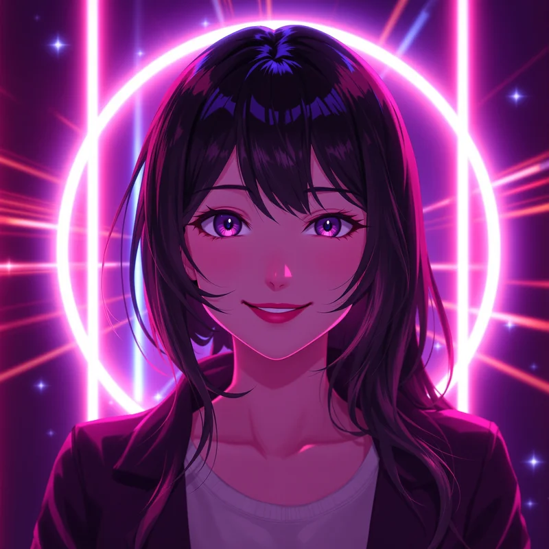 Dandadan Momo profile picture with dynamic color palette for digital profile identity